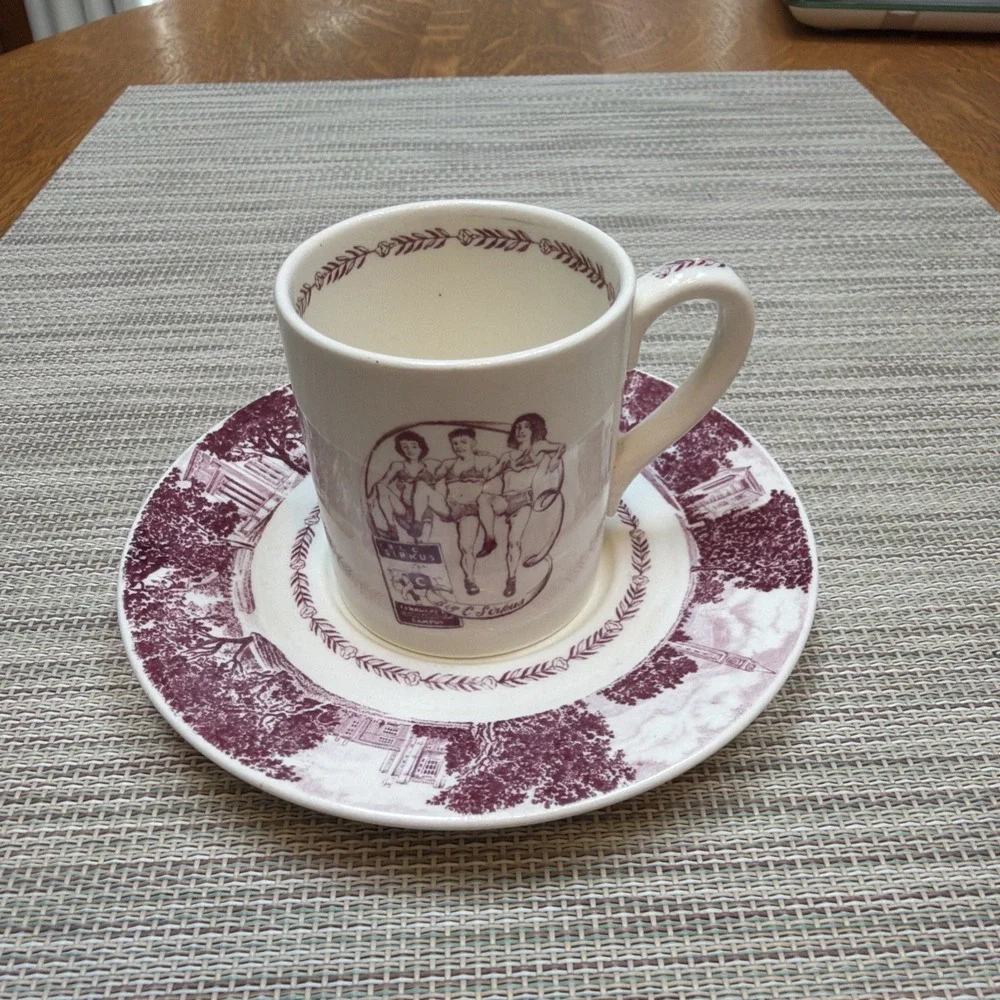 Vtg Wedgewood Cup & Saucer Cal UC Berkeley Diamond Jubilee MINT